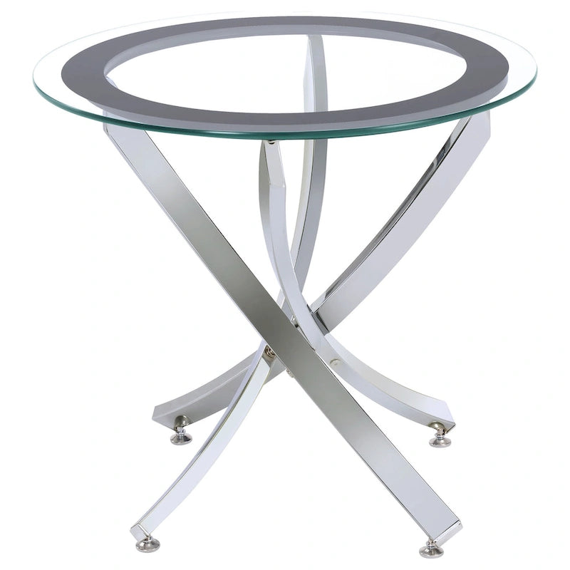 Table basse à plateau rond en verre