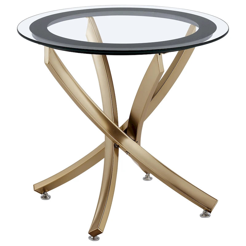Table basse à plateau rond en verre