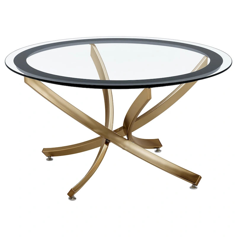 Table basse à plateau rond en verre