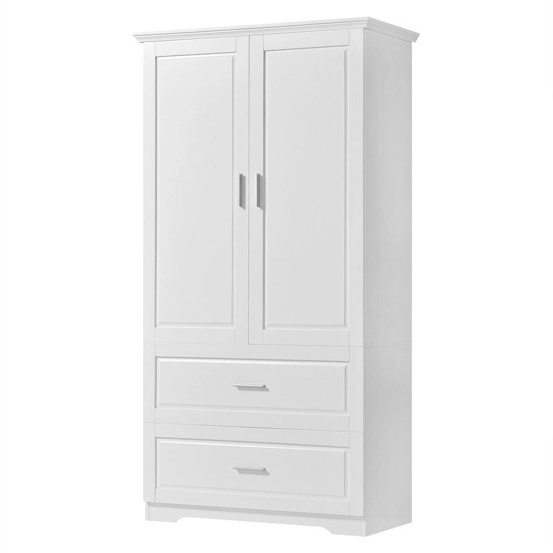Meuble de rangement de salle de bain avec 2 portes et tiroirs, étagère réglable